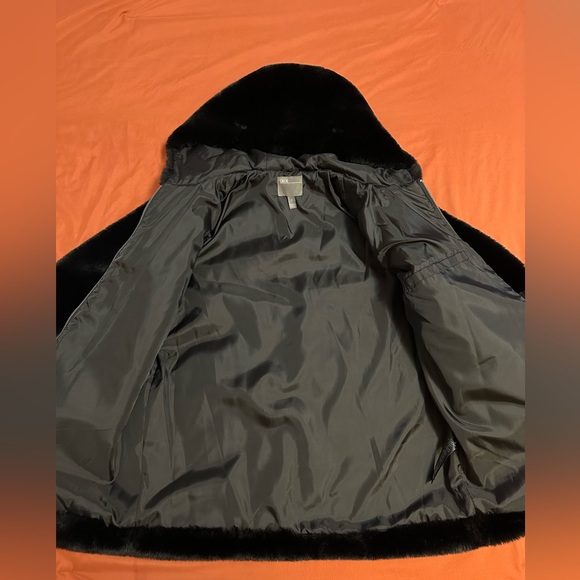 ASOS Design Hooded Faux Fur Jacket in Black - Picture 7 of 13